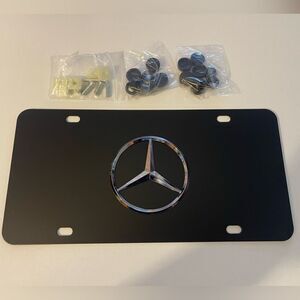 Mercedes Benz Logo 3D license plate in Black Stainless Steel NWT